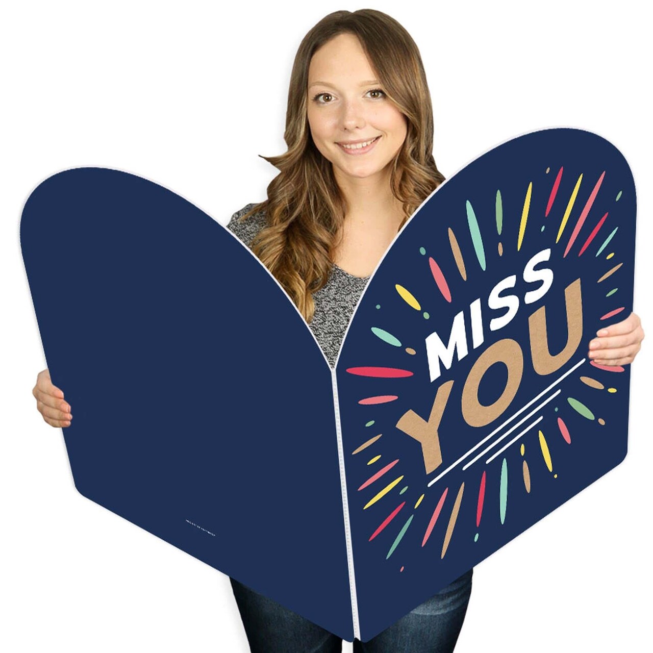 Big Dot of Happiness Miss You - Going Away Giant Greeting Card - Big Shaped Jumborific Card